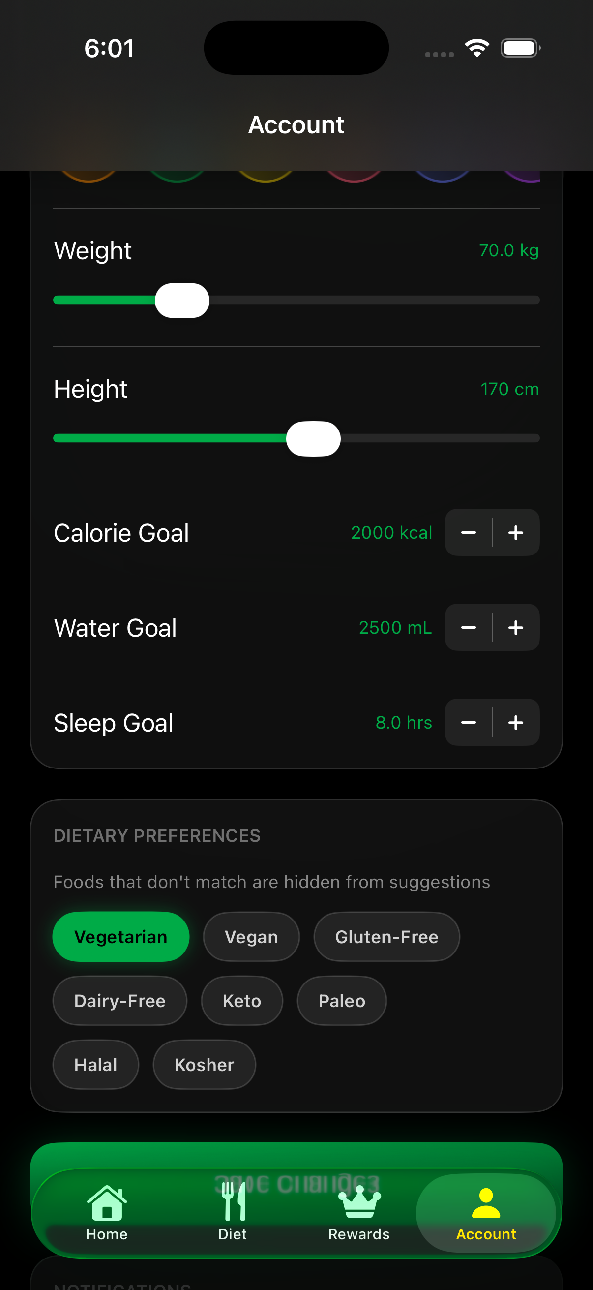 NutriTrack screenshot